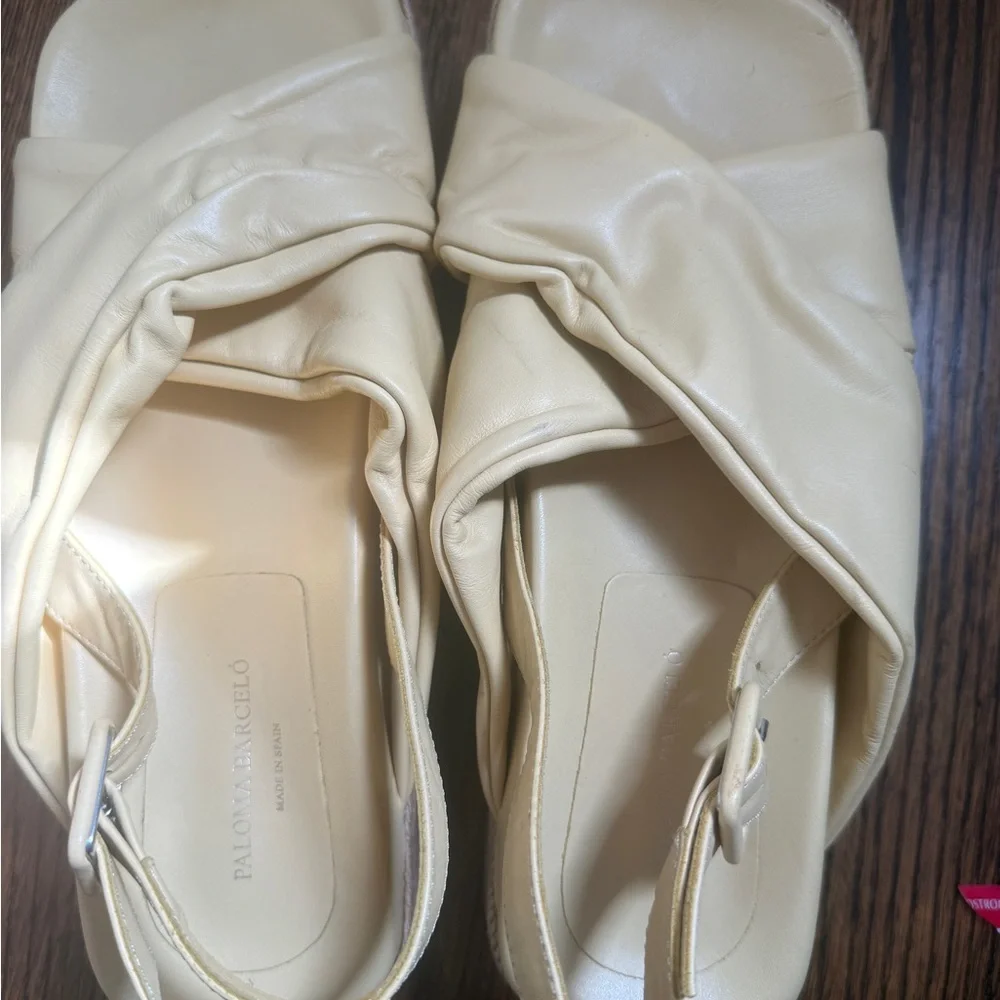 PALOMA BARCELÓ ESPADRILLES Yellow Platform Espadrille Slingback Sandal - Sz 9